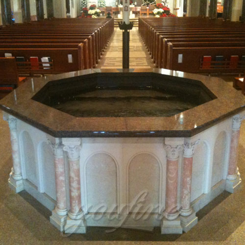 Customized Natural Marble Baptismal Fountain for Church