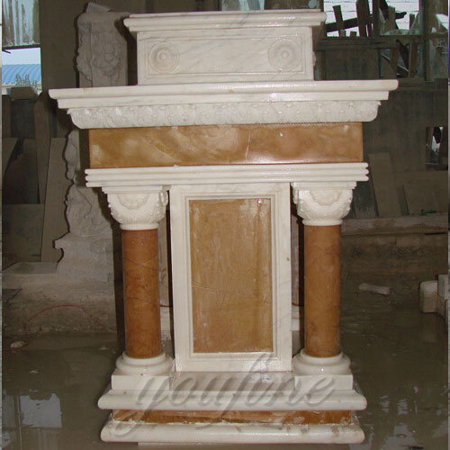 Modern Holy Hand Carved White Marble Pulpit for Church Decor for Sale