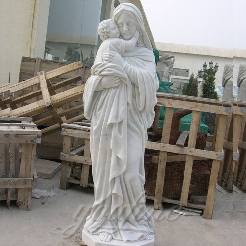 Outdoor Garden Sculpture Virgin Mary and Jesus Catholic Figures Statue for Sale