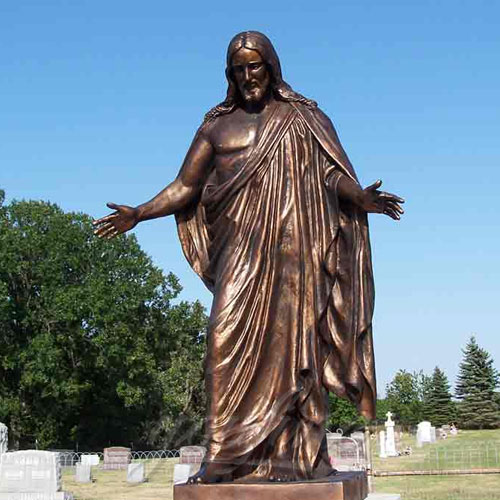 life Size Custom Garden Jesus Bronze Statue Jesus with Open Arms Statue for Sale