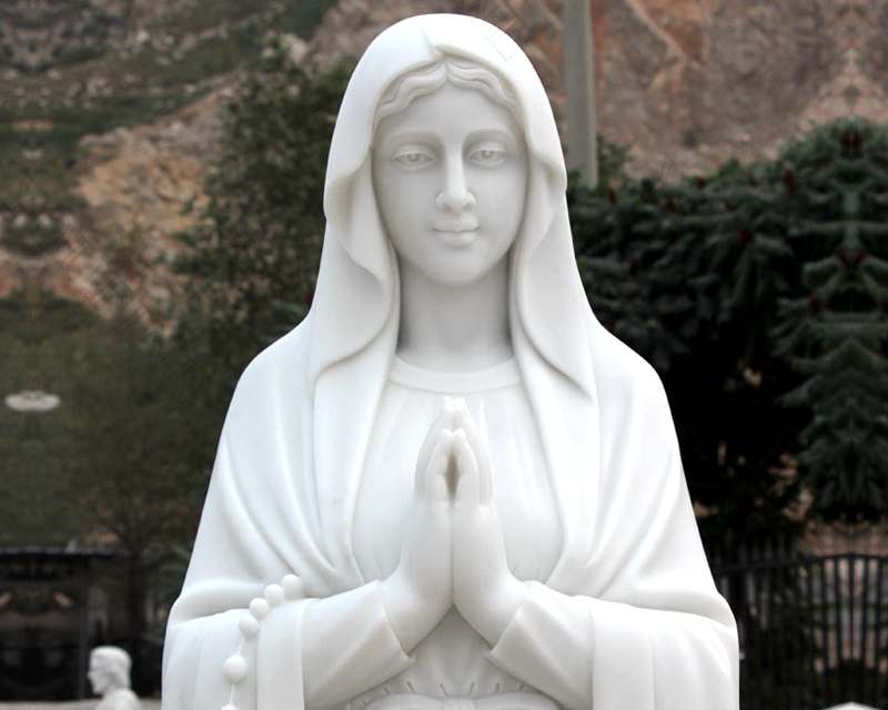 Hand Carved Religious Life Size Marble Mary Statues Garden Sculpture for Sale