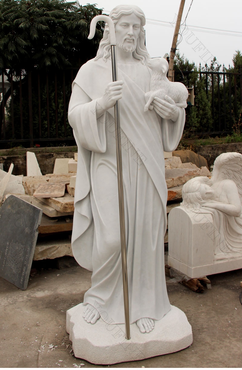 Jesus Shepherd Marble Statue for sales