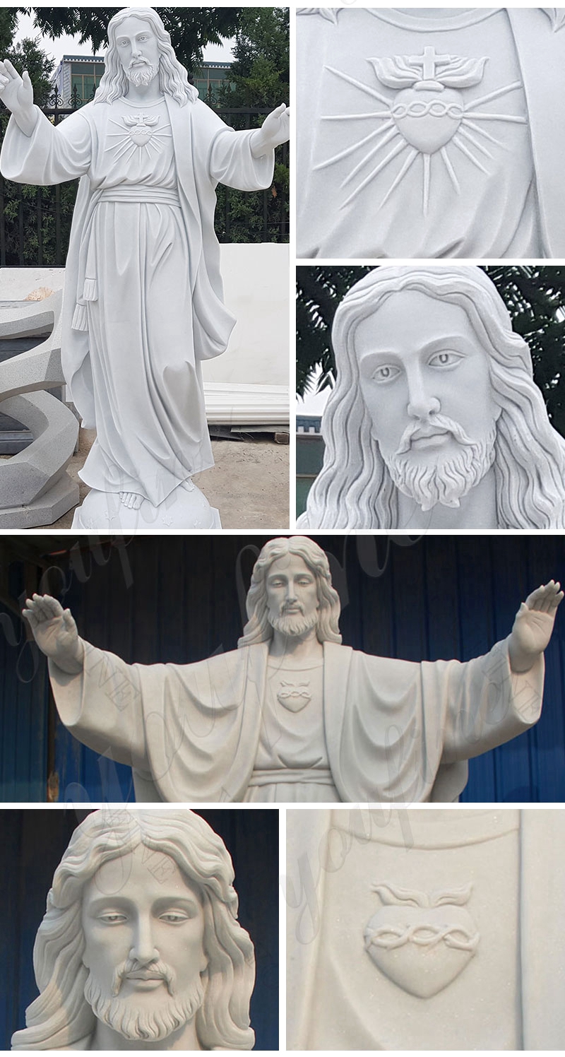 Marble Jesus Statue with Open Arms