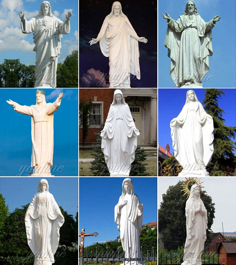 Life Size Religious White Marble Statue of Jesus for sale