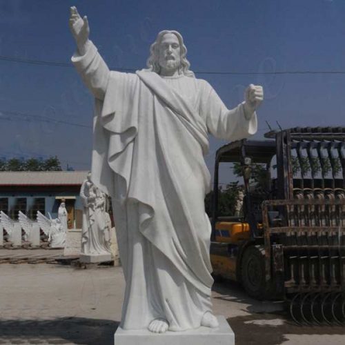 Jaint catholic white marble church statues of christ Jesus making for parish ceremony