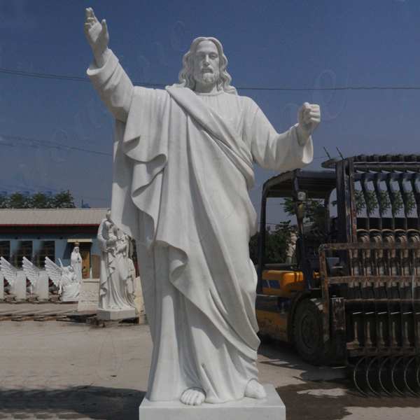 Classic Marble Life Size Jesus Statue with Hands Open for Sale CHS-608