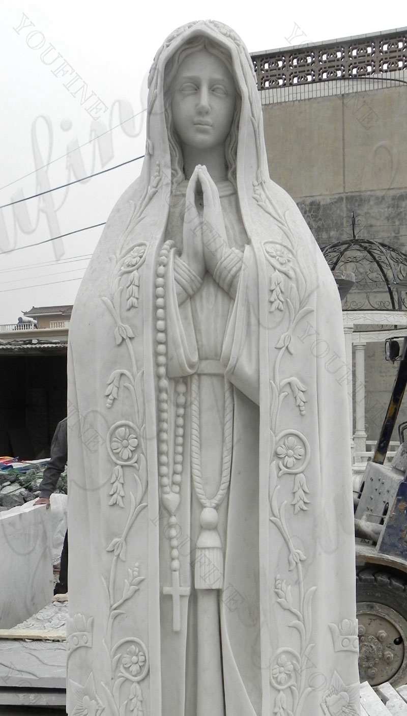 Life Size Hand Carved Beautiful Fatima Outdoor Marble Statues for Sale