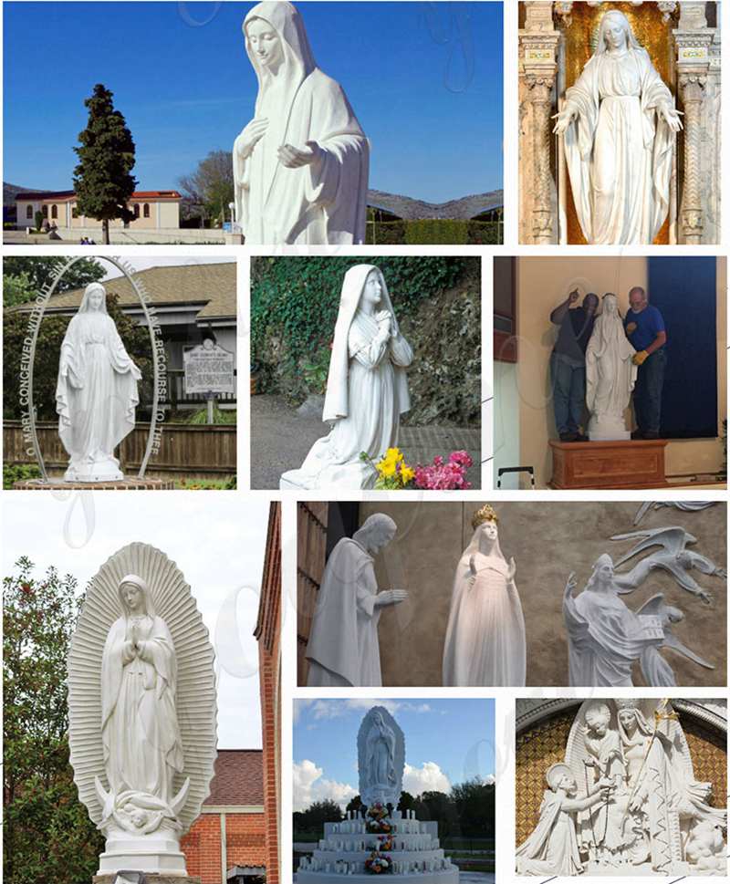 Life Size Hand Carved Beautiful Fatima Outdoor Marble Statues