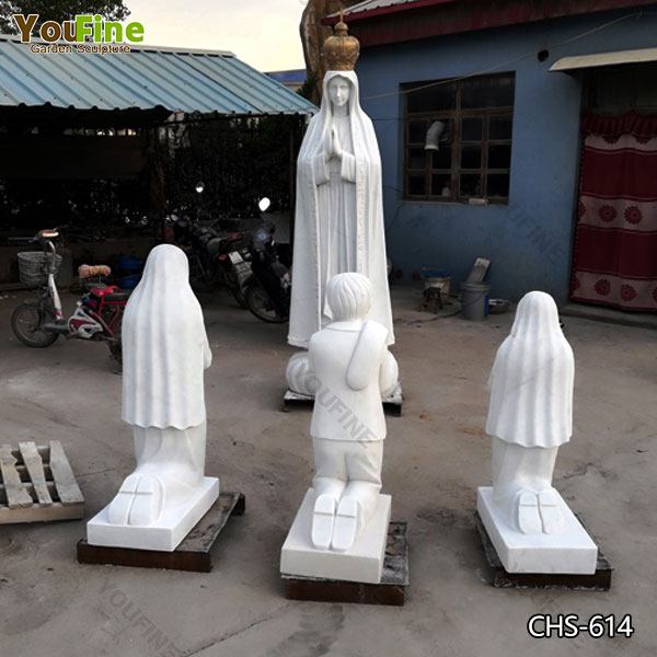 Life Size Our Lady of Fatima with Children Marble Statues for Sale CHS-614