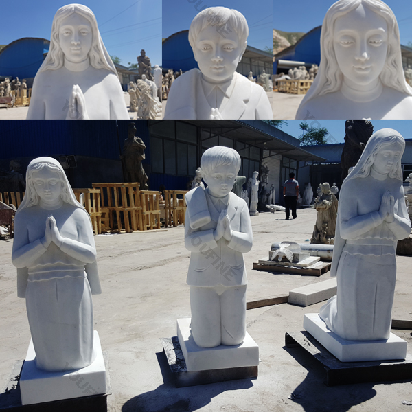 Life Size Our Lady of Fatima with Children Marble Statues for Sale