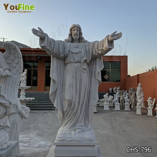 Life Size Sacred Heart of Jesus Marble Statue for Church Suppliers