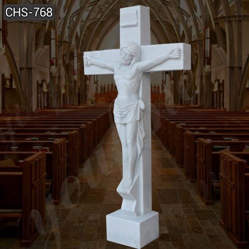 Life Size Marble Crucified Jesus Statue for Church Decor Suppliers