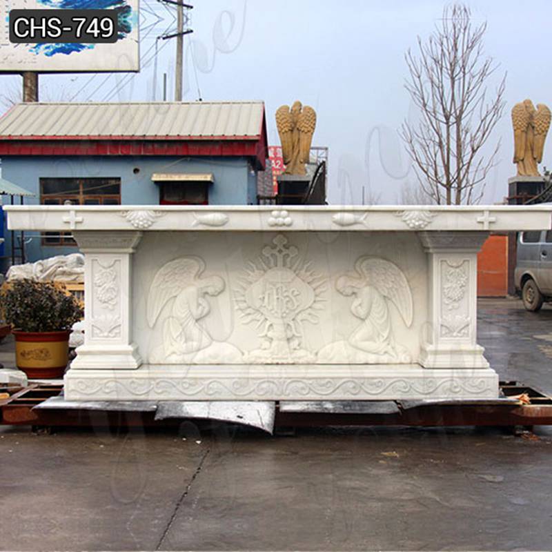 Customized White Marble Church Altar Table for Sale