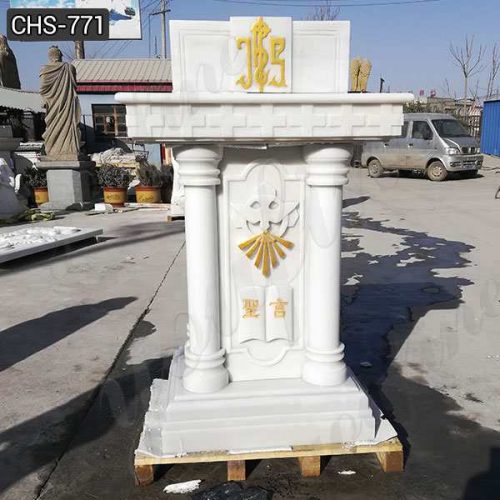 High Quality Natural White Marble Church Pulpit from Factory