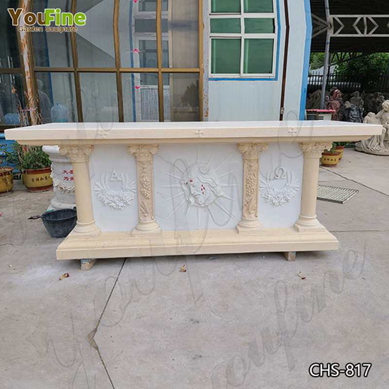 Hot Selling Natural White Marble Church Altar from Factory Supply CHS-817