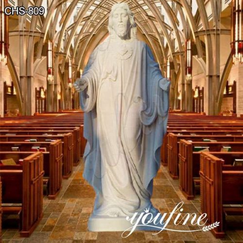 Life size Religious Sacred Heart Jesus Marble Statue Catholic for Sale