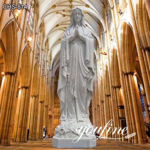 Life Size White Marble Our Lady of Lourdes Statue for Sale