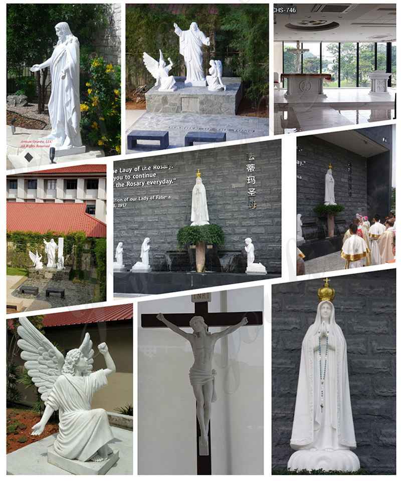 Life Size White Marble Our Lady of Lourdes Statue
