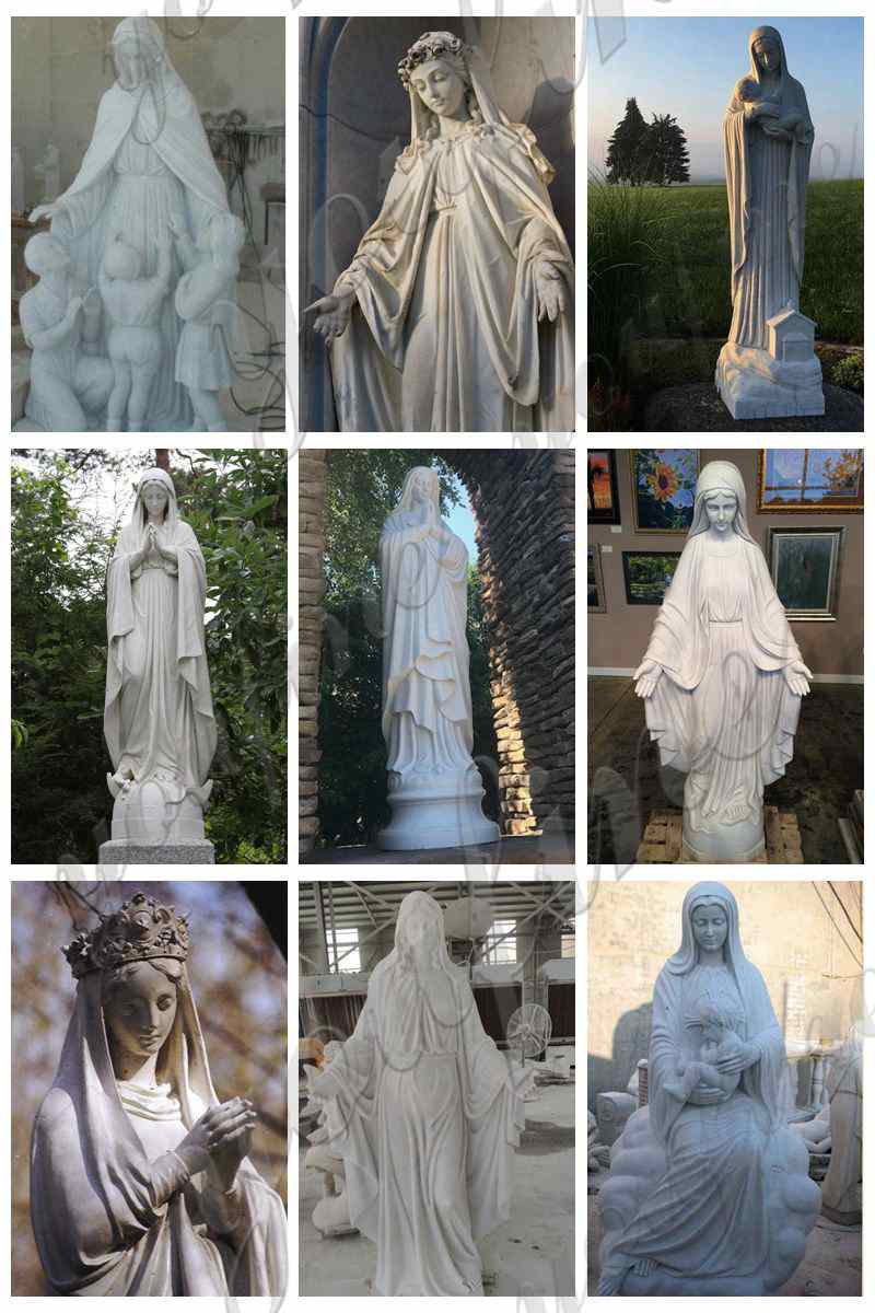 White Marble Our Lady of Lourdes Statue for Sale