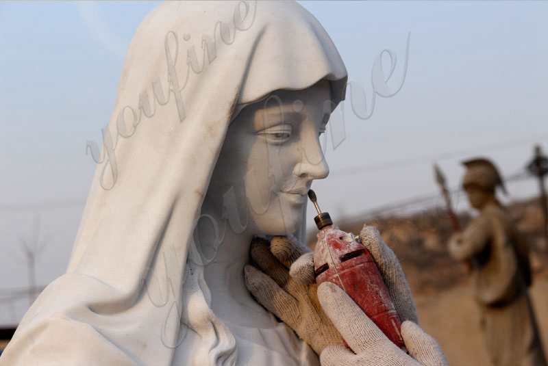 process of marble statues of mary