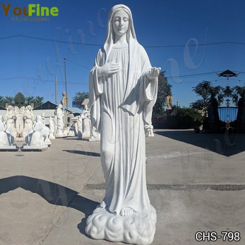 Hand Carved Marble Virgin Mary Statue for Garden Factory Supply