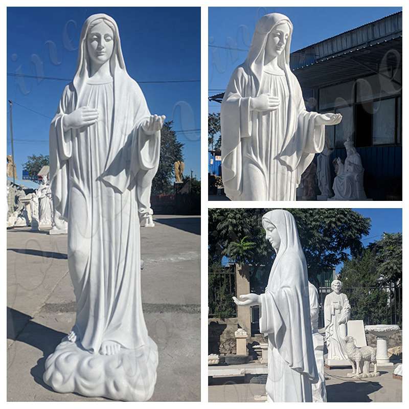 Marble Virgin Mary Statue for Garden Factory Supply