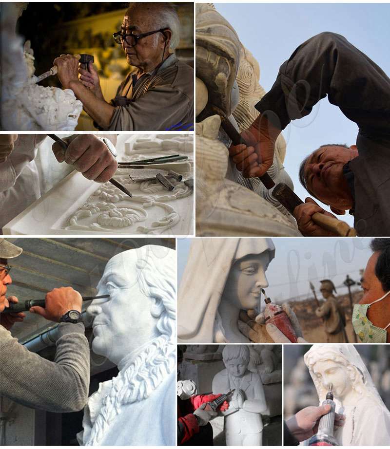 process of Marble Our Lady of Lourdes Statue