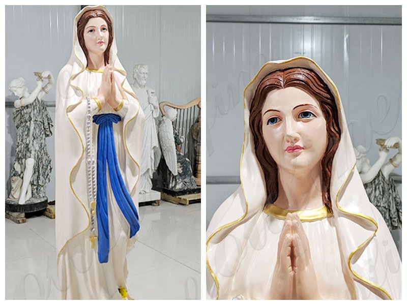 Catholic Church Marble Our Lady of Lourdes Statue Outdoor or Indoor Decor