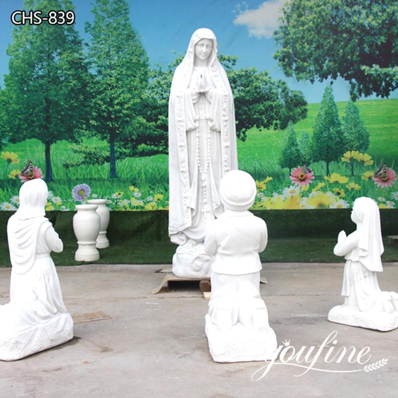 Life-size Marble Statue of our lady of Fatima with Children for Sale CHS-839