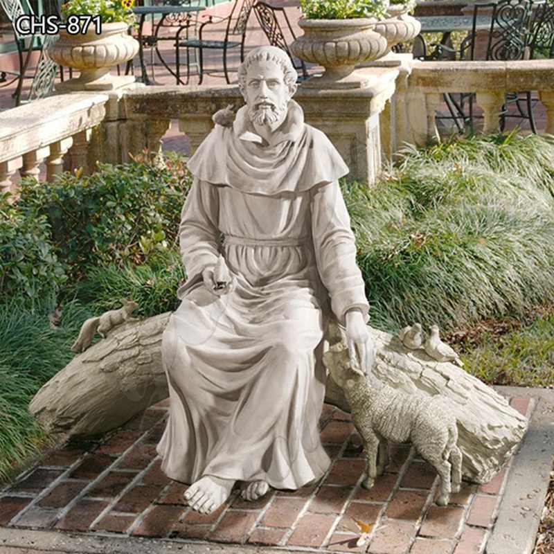 Marble St.Francis Assisi Statue Garden Decor Factory Supplier CHS-871