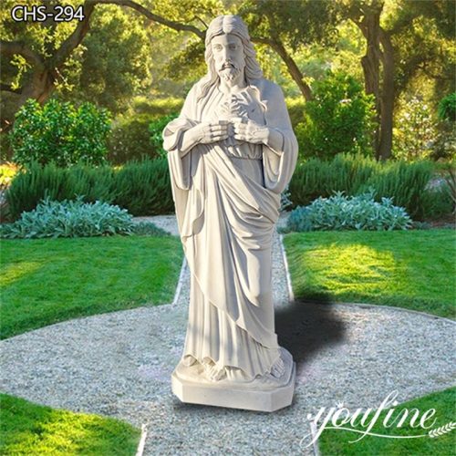 Marble Sacred Heart of Jesus statue-YouFine Sculpture