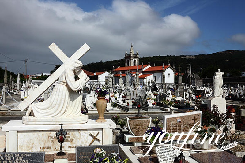 marble Jesus with cross statue-YouFine Sculpture1.1