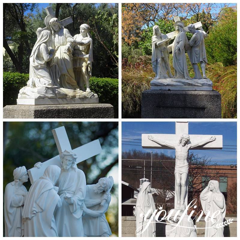 more marble jesus on the cross statue--YouFine Sculpture