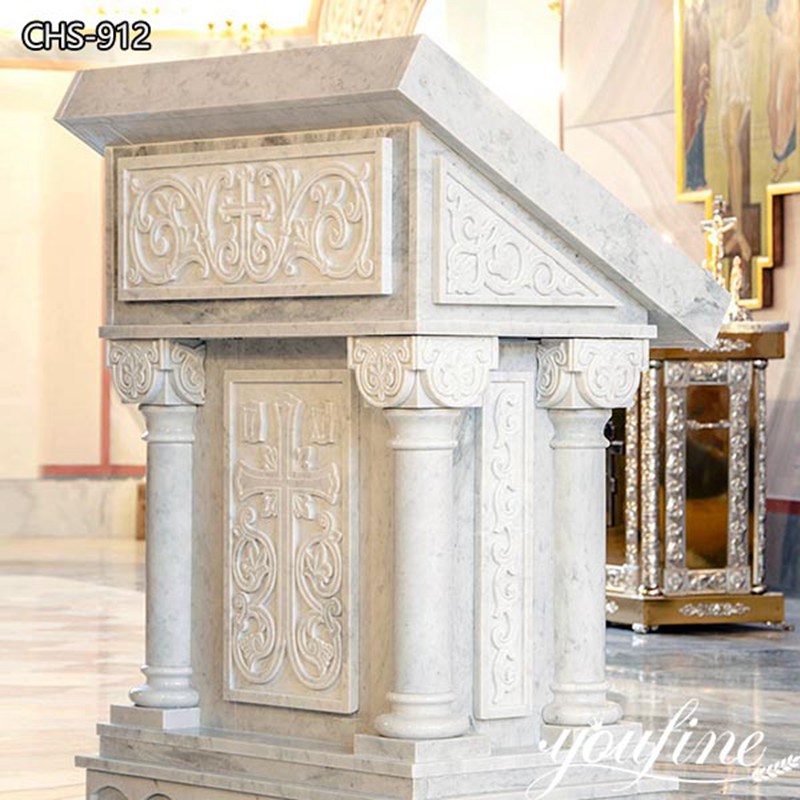 White Exquisite Church Marble Pulpit for sale CHS-912