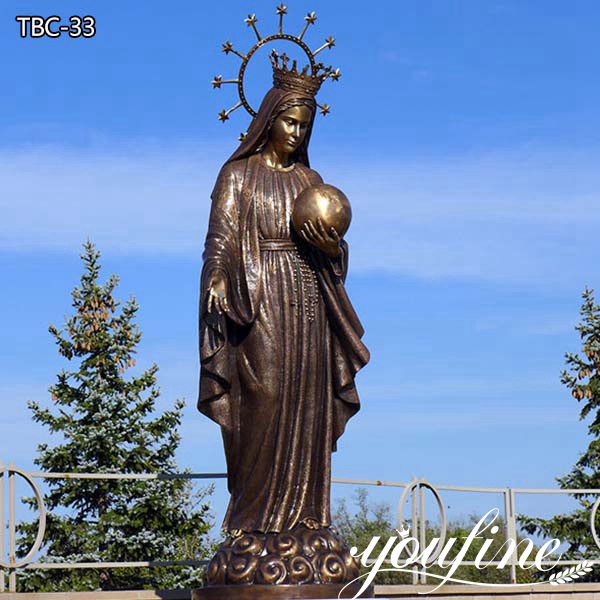Custom Life Size Bronze Virgin Mary Statue for Outdoor Garden
