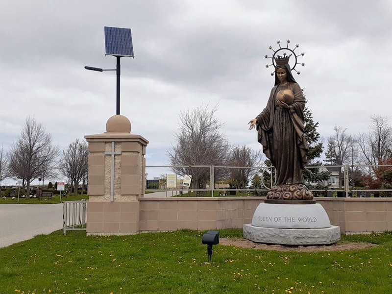 bronze virgin mary statue
