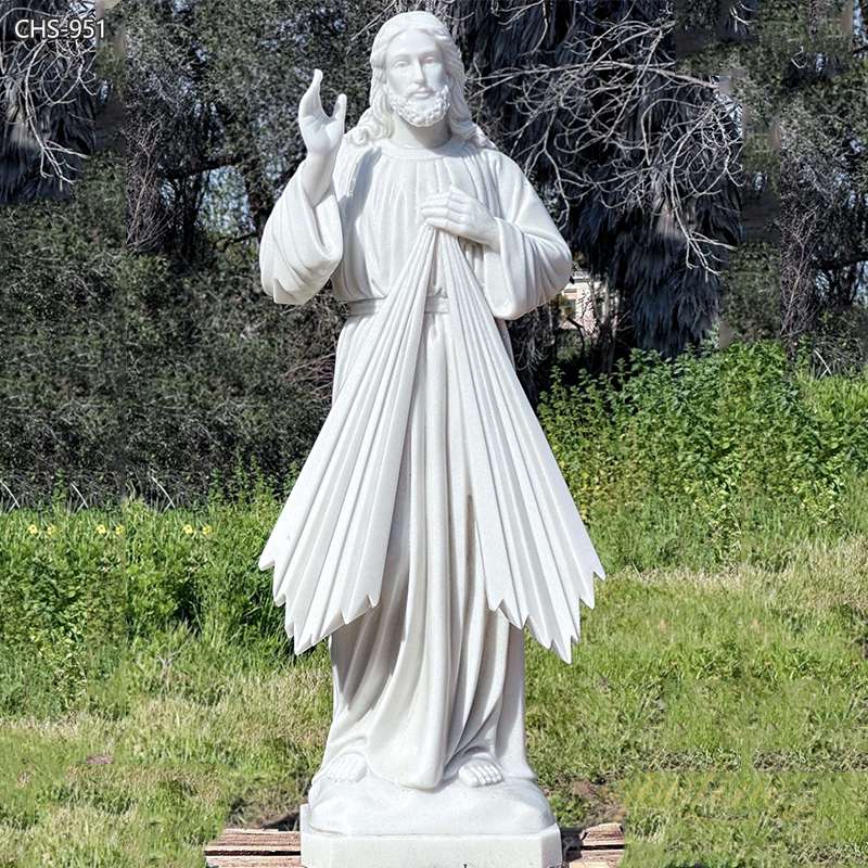 Outdoor Life Size Marble Divine Mercy Statue Supplier CHS-951