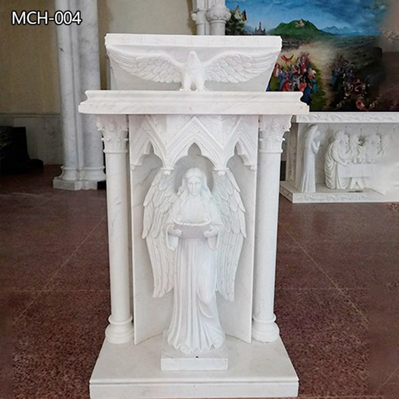 Custom Angel Statue Marble Church Pulpit for Sale