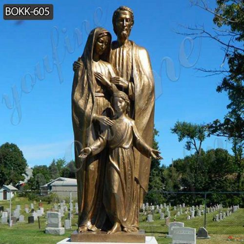 bronze holy family statue