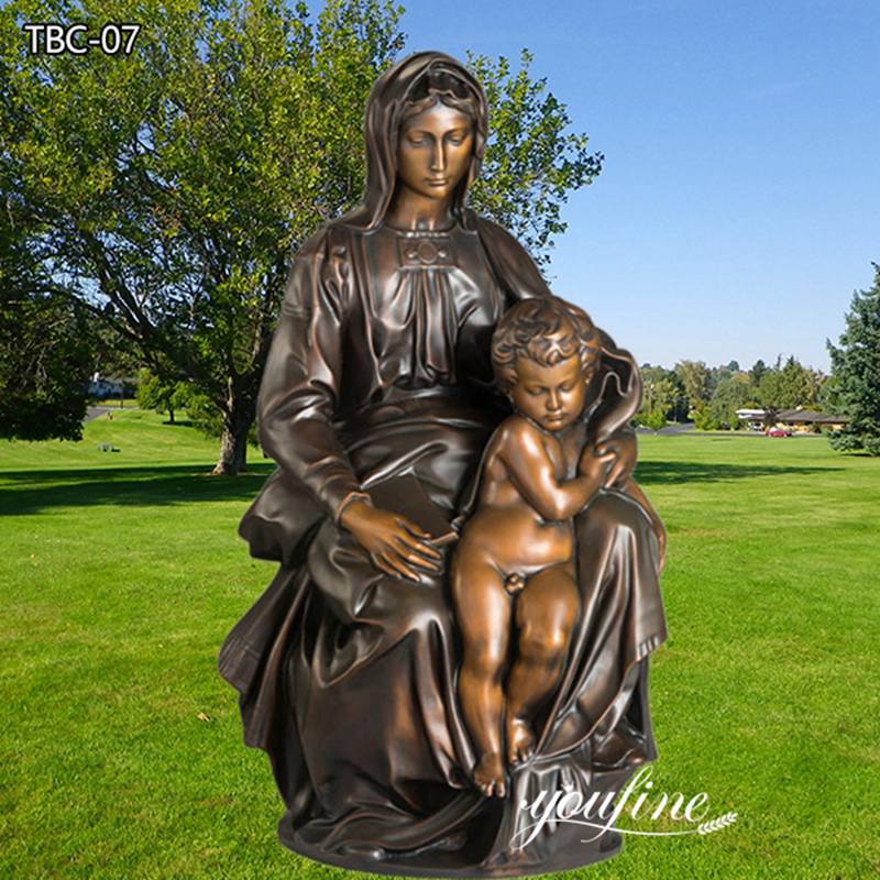 Religious Bronze Mary with Baby Jesus Statue Manufacturer