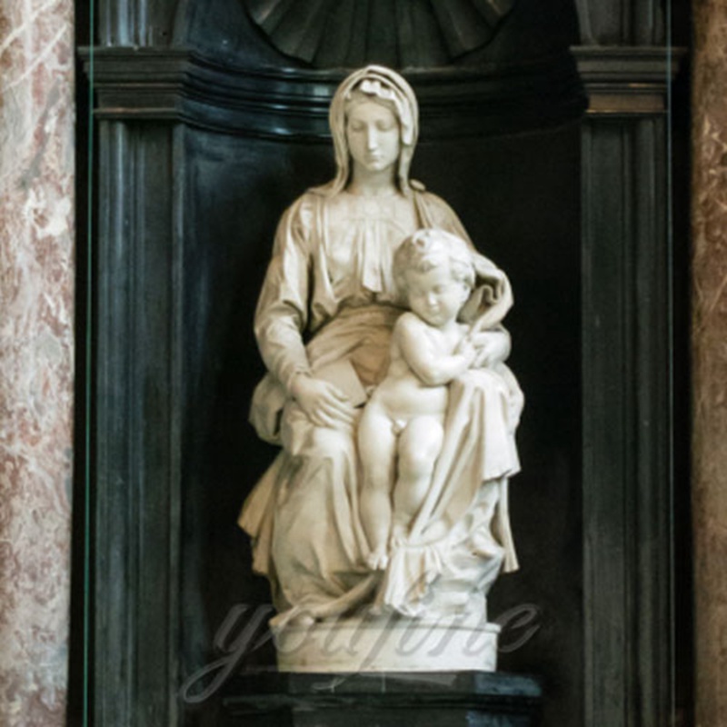 Marble Mary and Jesus Statue