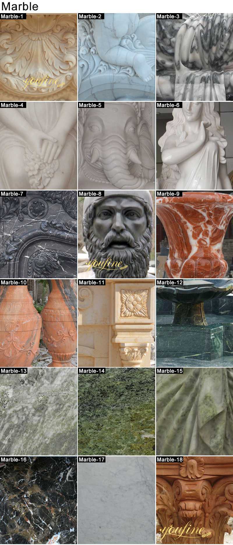 Marble Materials In Various Colors