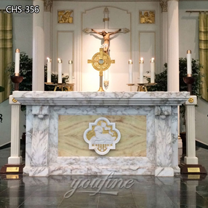 Custom White Marble Church Altar for Sale