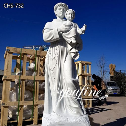 outdoor marble saint anthony statue