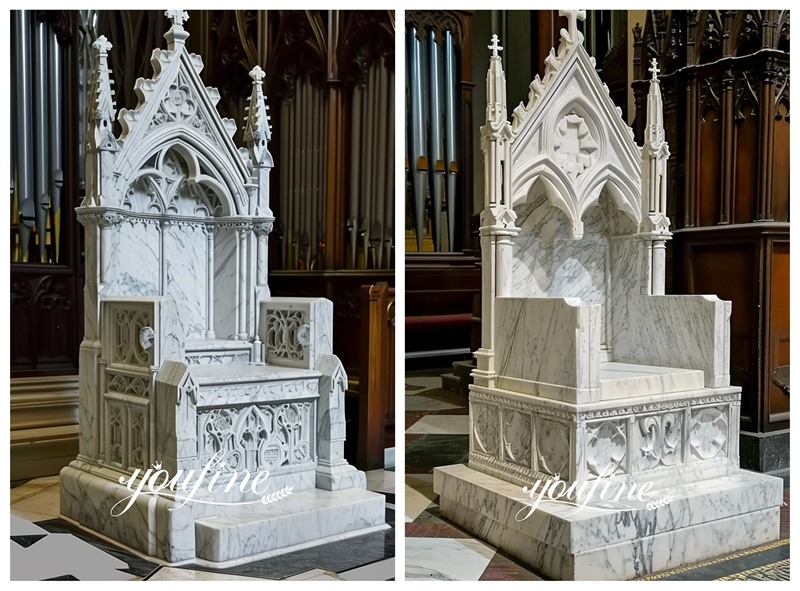 White Marble Bishop Throne Chair