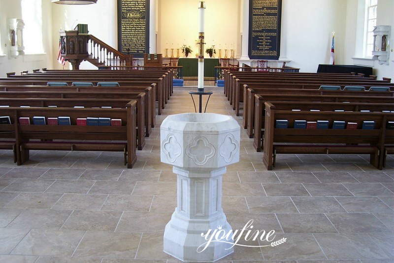 White Catholic Marble Church Font Application